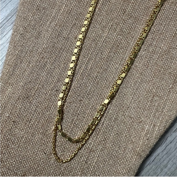 NWT MADEWELL Two-Piece Chain Necklace Set in Vintage Gold - Picture 4 of 6